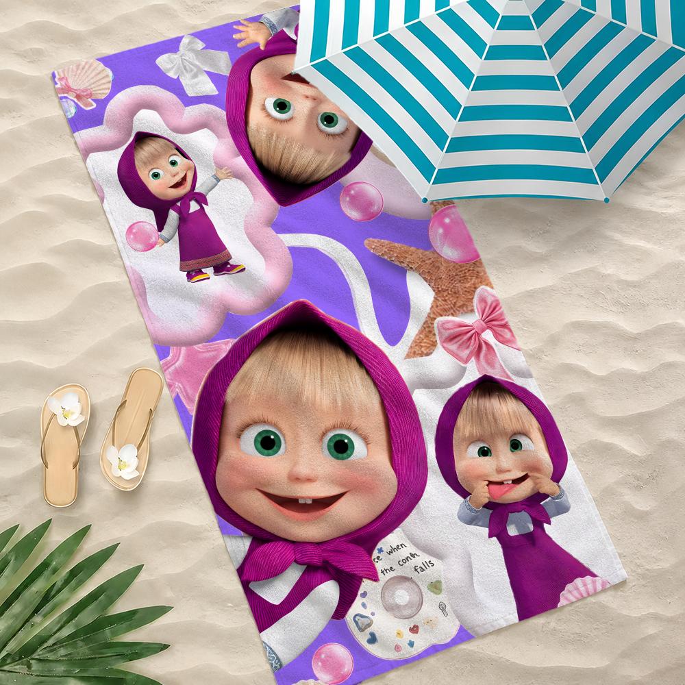Cartoon M-Masha-A and the B-Bear-R Towel Towel Soft Pool Gift For Travel Gym Shower Camping Quick Dry Sports Large Beach Towels