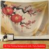 2D Flat, 1 Traditional Chinese New Year Lantern and Plum Blossom Golden Cloud 2D Flat Banner - Suitable for Lunar New Year