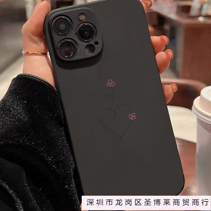 Line flower love for iPhone11/12/13/14/15promax Apple 16PROMAX mobile phone case