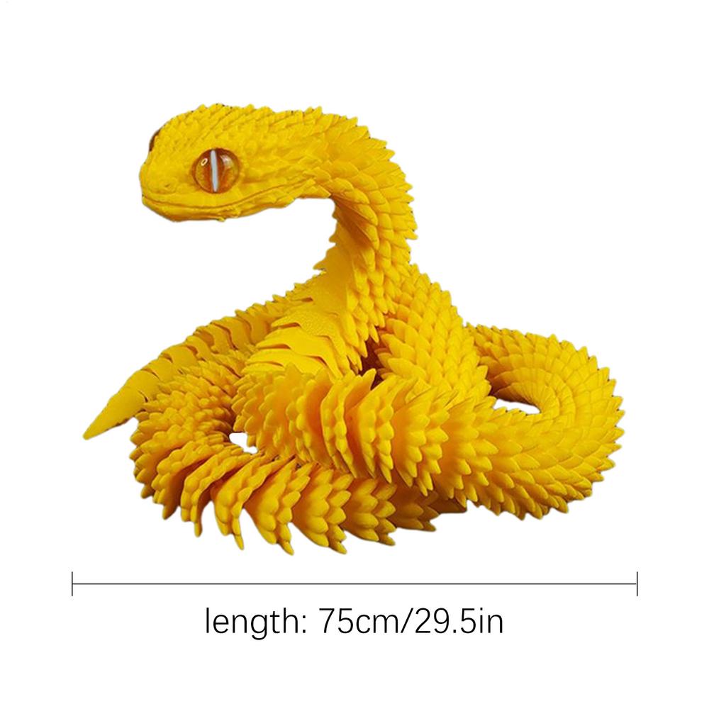 Articulated Snake Fidget Toys 2.5 Ft Realistic 3D Printed Snake Animal toys Ornament for Birthday Easter Basket Desk Decor Home