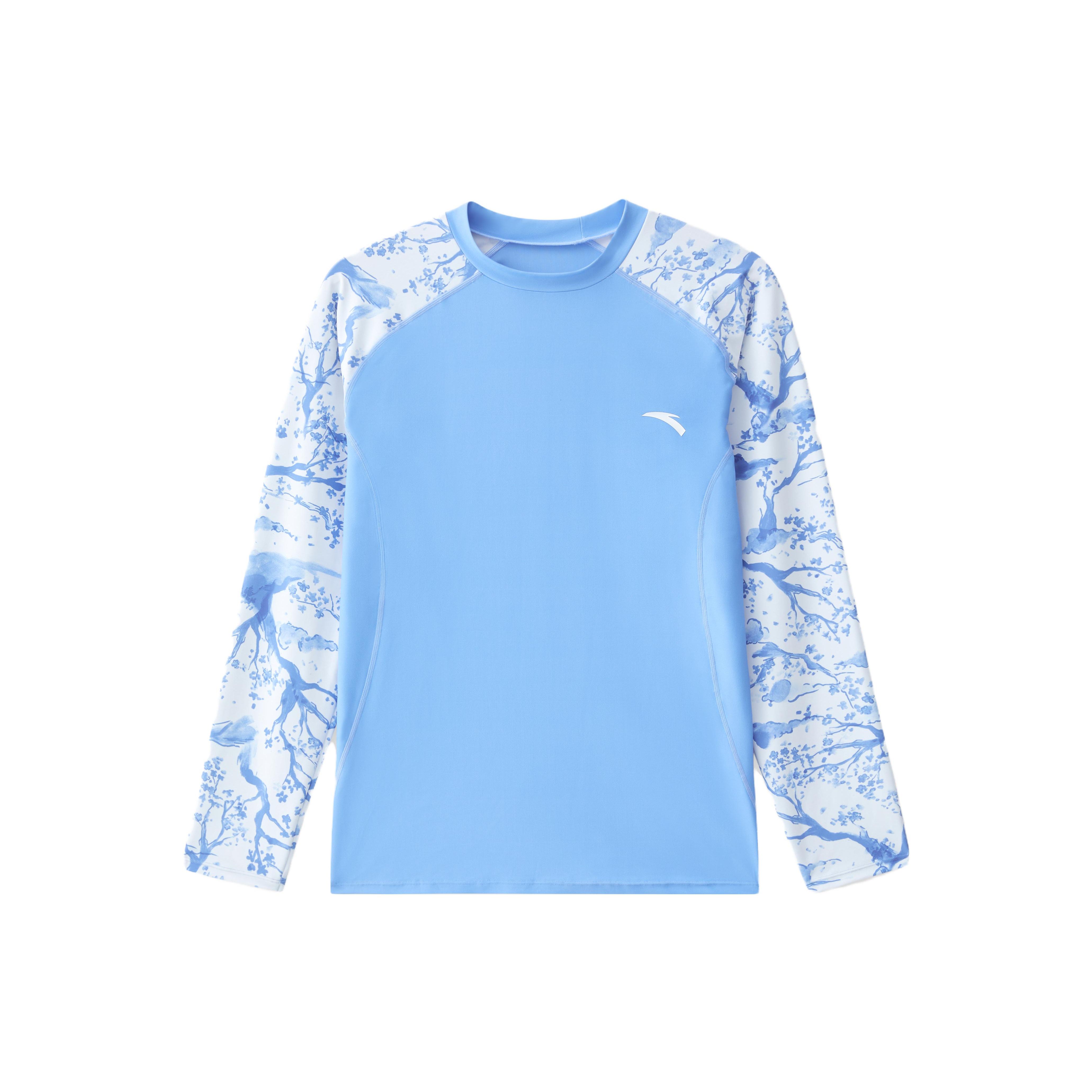 

Anta Printed Round Neck Slim Fit Long Sleeve Swim Pants Men swimwear Clear-Sea-Blue 1823531452-2 XL