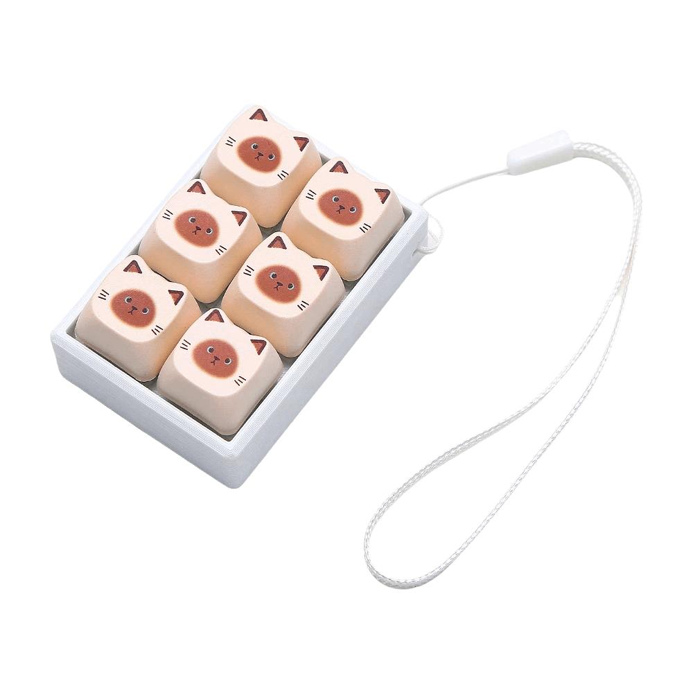 Mechanical Button Anti-stress Fidget Toy Cartoon Backpack Pendant Cat Keycap Keychain Bag Pendant