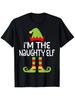 Naughty Elf Graphic T-Shirt for Men & Women - 100% Breathable Crew Neck Tee with Elf & Naughty/