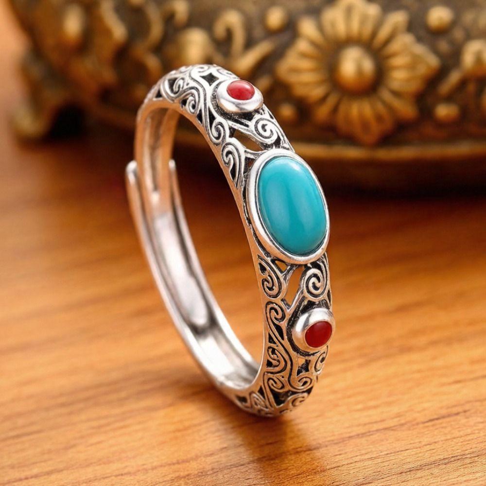 Hollow Out Auspicious Clouds Ring Adjustable Opening Irregular Opening Ring Gifts for Women Girl