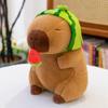 Cute Capybara Plush Toy Stuffed Animals Fruit Kapibala Watermelon Headgear Soft Pillow Doll Kids Toys Birthday Christmas Gift