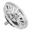 Stainless Steel Sink Strainer Basket Rubber Stopper Silver Drain Basket Thickening Design Sink Stopper Kitchen Sink