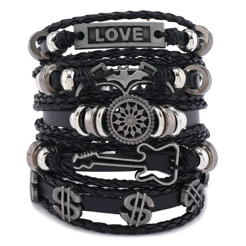 Trend Retro Fashion Punk Leather Bracelet Source Spot, Jewelry