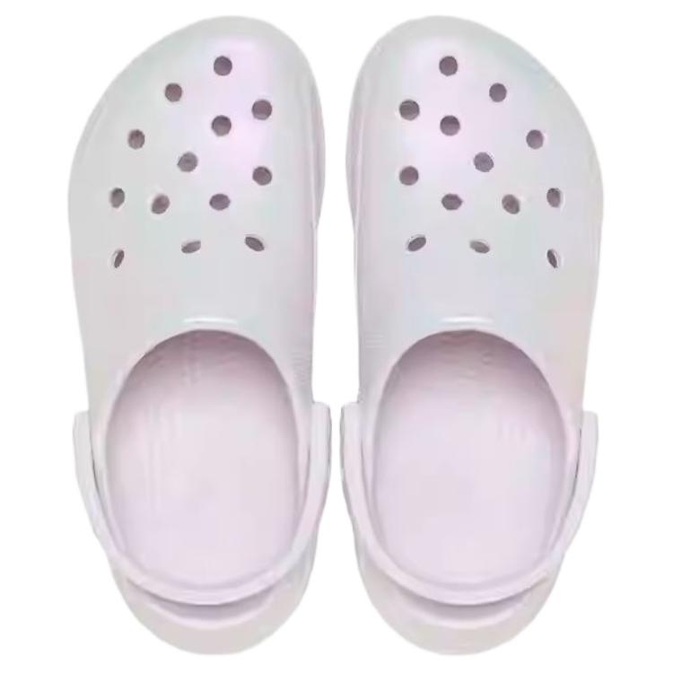Crocs Comfortable Simple Hole Shoes Little Whale Women Shoes White Purple 213220-5DK