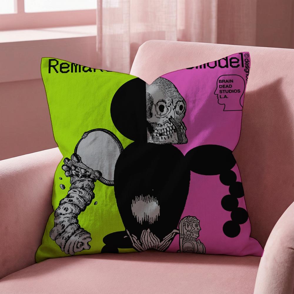Los Angeles B-Brain Dead Cushion Cover Multi-Scene Pillow Cover for Home & Car - Reversible, Soft & Durable for Daily Use