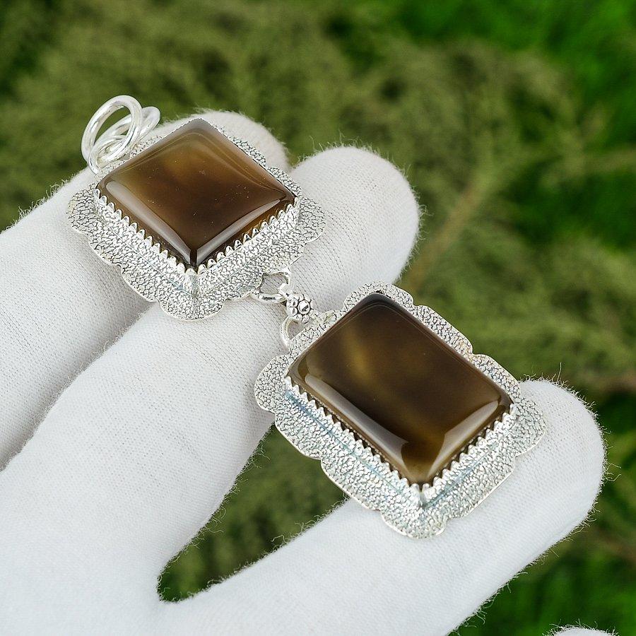 

Natural Montana Agate Gemstone Pendant 925 Sterling Silver Jewelry For Women