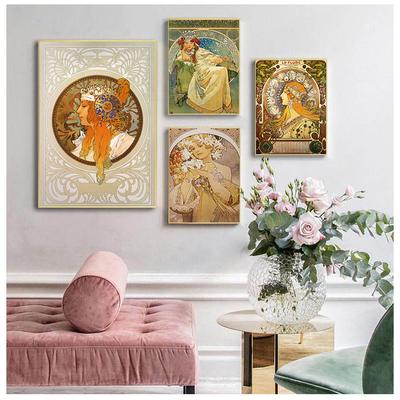 Vlastní plakát Alphonse Mucha Plakát na plátně 30X45cm,40X60cm Umělecká domácí dekorace Látková látka Nástěnný plakát Tisk Hedvábná látka Bez rámu