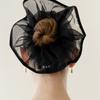 HAS HDM007 Black chiffon edge scrunchie