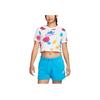 Nike Logo Print Short Sleeve Crop Top T-Shirt Women Tops White DQ3152-100