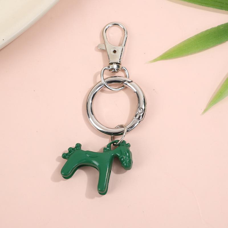 Creative Colorful Pony Keyring Fashion Simple Metal Keychain Backpack Pendant Versatile Key Hanging Decoration Accessories