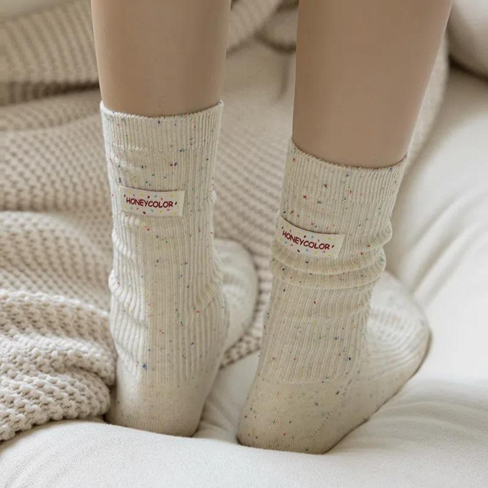 Cotton Knitted Socks Mid-tube Warm Socks Fashion Middle Tube Socks  Winter