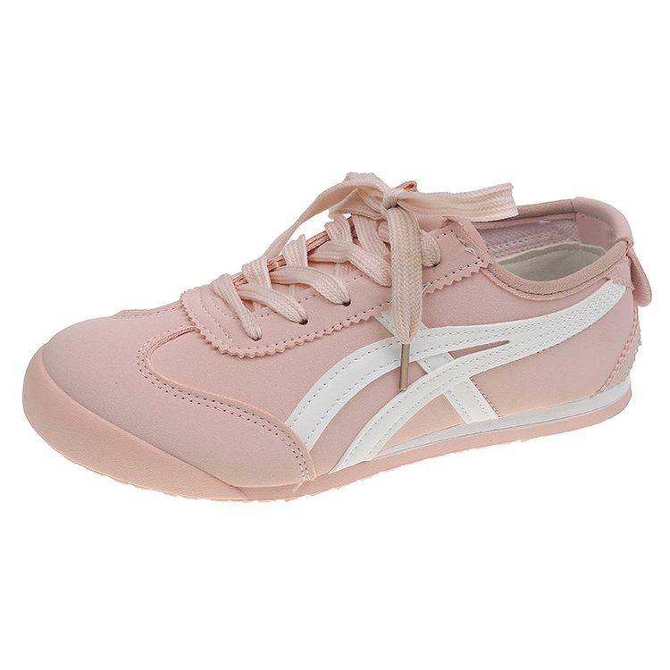 Soft leather version ballet style pink German training shoes women's spring 2025 new sports and leisure shoes retro flat Forrest Gump shoes