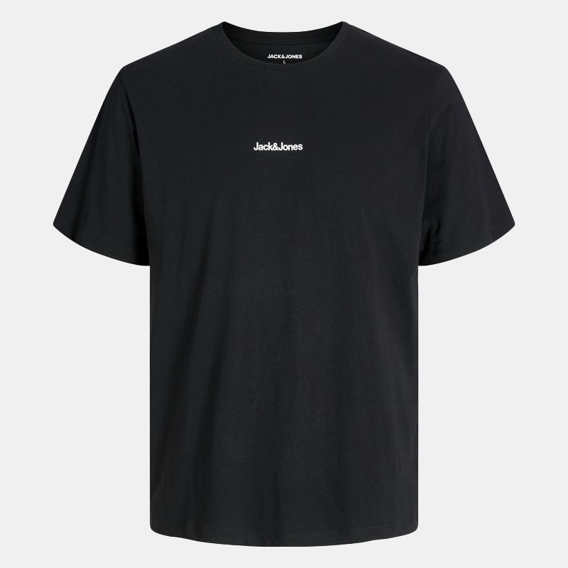 Men's Black Mine Short-sleeved T-shirt with Landscape Print JACK & JONES