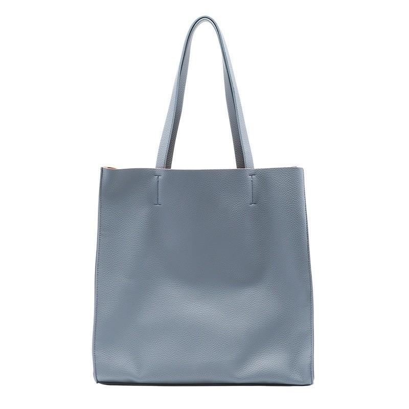 IELGY Korean Version of Fashionable Lychee Pattern Tote Bag, Simple and Large-capacity Solid Color One-shoulder Mother and Child Handbag