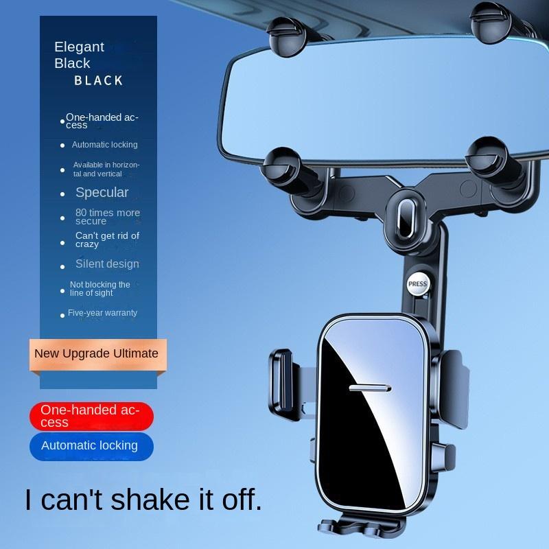 360 Degree Rotatable Retractable Car Phone Holder Adjustable Rearview Mirror Mount Bracket Universal Auto Phone Stand Accessory