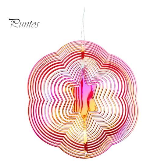 Weatherproof Wind Spinner Hexagon 3D Colorful Bird Reflector Highly Reflective Indoor Outdoor Hexagonal Garden Yard Farm Hanging Chime Deterrent