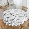 Round Waterproof Black And White Marble Texture Table Cover Modern Geometric Graphic Tablecloth for Picnic 60 Inches Table Cloth