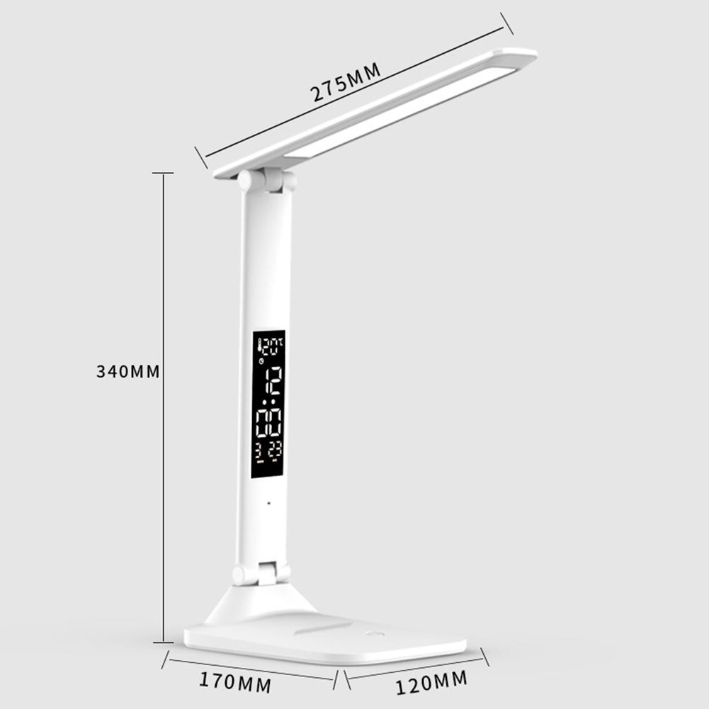 New Led Table Lamp Touch Foldable USB Rechargeable With Alarm Clock Thermometer Dimmable Night Light for Desk Study Reading Lamp