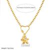 Gold Flower Pendant Necklace Heart Shaped Clasp Link Chain Necklace for Women Fashion Jewelry
