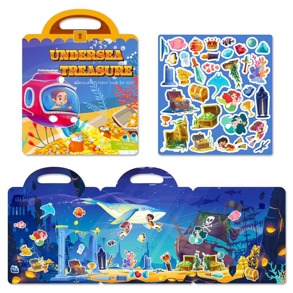 DIY Children's Handheld Jelly Sticker Book Can Be Repeatedly Pasted Focusing Puzzle Cultivation Scene Early Education Book
