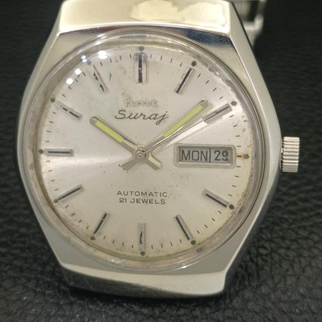 HMT SURAJ AUTOMATIC VINTAGE 8205 INDIAN MENS ORIGINAL DIAL WATCH a703288-1 R213a-a703288