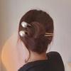 Einfache Imitation Perlen Haarstäbchen Elegante U-Form Metall Haarspangen für Damen Mädchen Mode Dutt Styling Werkzeuge Haar Accessoires