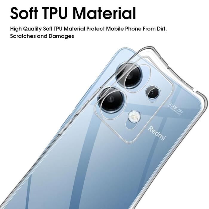 Hülle und 2 gehärtete Gläser für Xiaomi Redmi Note 13 Pro 4G (nicht für 5G) - Verstärkter Stoßschutz Silikon