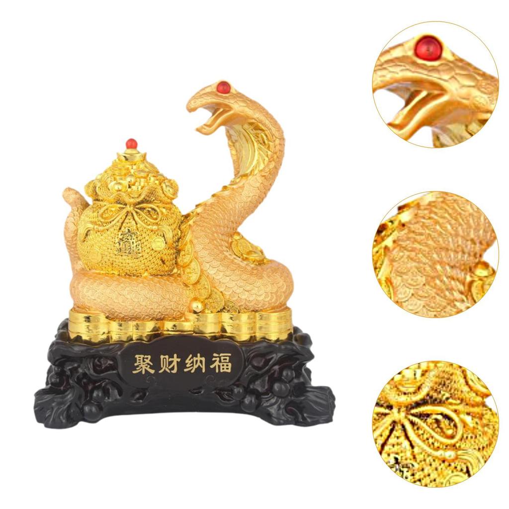 Year of Snake Sculpture 2025 Chinese New Year Gift for Office Entrance Shelf