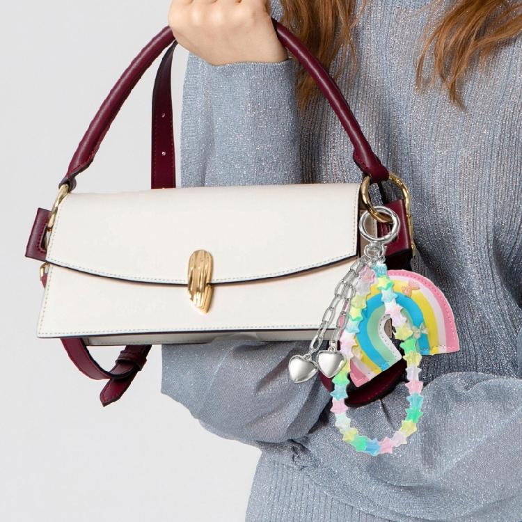 Lovely Heart Keyrings Star Keyholders Braided Rope Keychain Rainbow Car Key Rings Bag Charm for Bag Backback Decoration