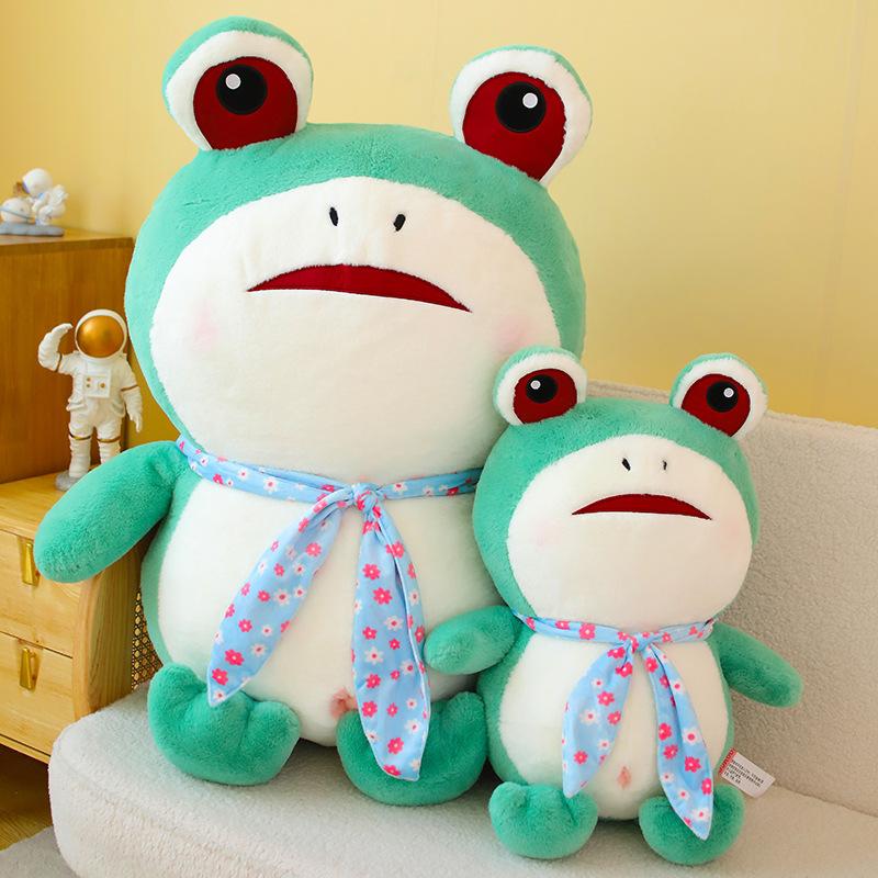 Frog Doll Plush Toy Cute Cute Toad Doll Sleeping on The Bed and Birthday Gift