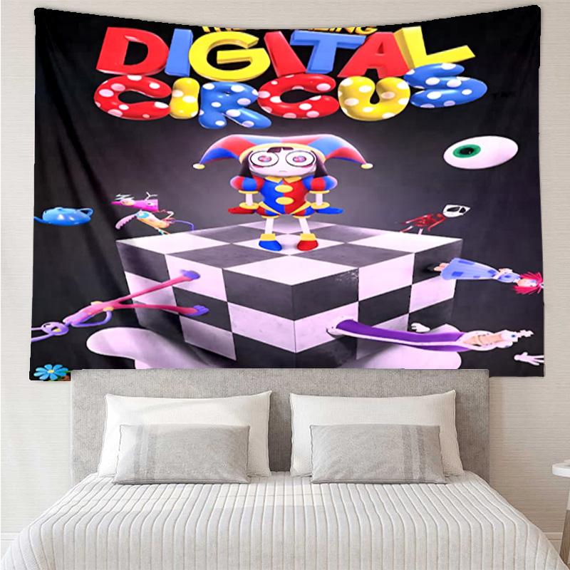 Erstaunliche Digitale Zirkus-Wandbehang, Einzigartiges Design Wandbehang, Wanddekoration für Schlafzimmer, Wohnzimmer, Spielzimmer, Herzliche Fan-Feiertagsgeschenke