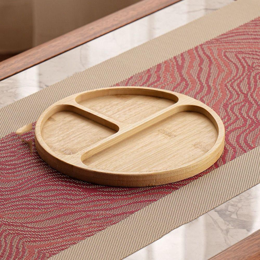 Round Wooden Divided Fruit Tray Nut Platter Food Storage Tray Fruit Snack Plate  Serving Platter
