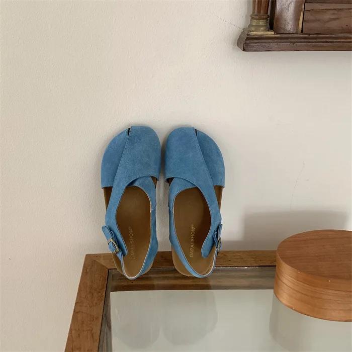 Fashion Women's flat shoes 2025 new summer women light breathable comfortable women's Roman sandals matching retro color zapatos mujer