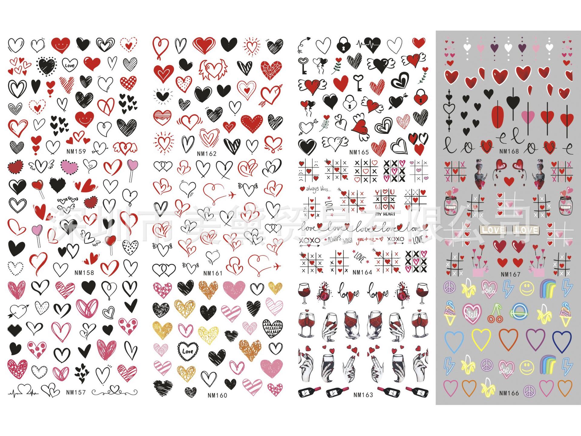 

Abstract Smiley Face Water Soak Nail Stickers - Large Sheets Default OPP bag