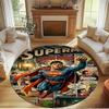 Superman Print Round Rug, Washable Floor Carpet, For Entryway Dorm Laundry Room Office Study, Home Decor Birthday Christmas Gift