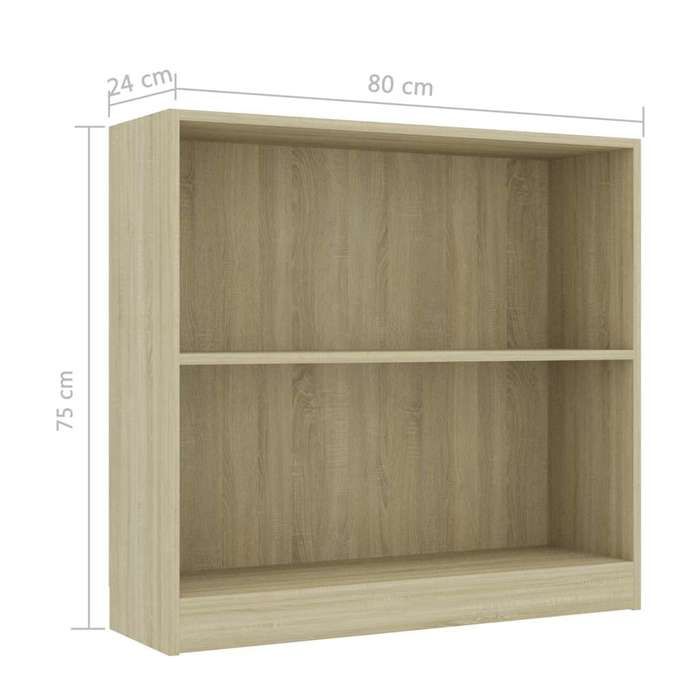 VidaXL Bibliothèque chêne sonoma 80x24x75 cm bois d'ingénierie, étagère, bibliothèque, étagère de rangement, meuble de 800894