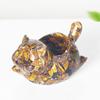 Resin Cat Car Decor Figurine With Crystal Stones For Home And Car Display