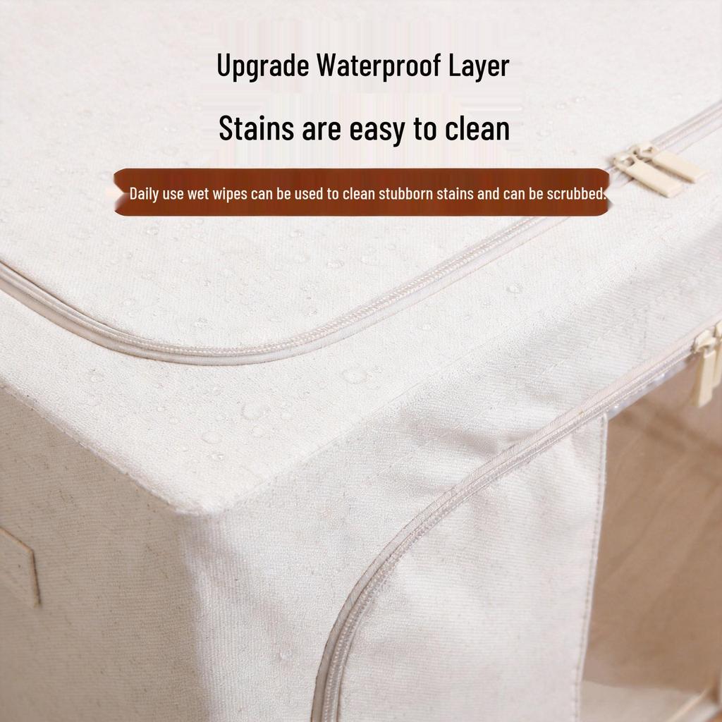 Tianshan Foldable Cotton Linen Storage Box - Dustproof, Moistureproof, Large Capacity for Bedroom Clothes