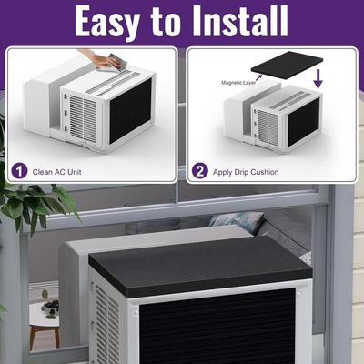 Window AC Drip Cushion Window AC Accessories Magnetic Noise Barrier Adjustable Tray Portable Pan For Indoor Outdoor Bedroom