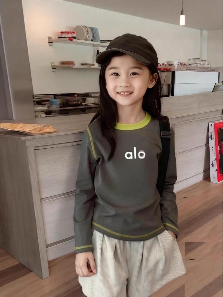 Trendy Brand Girls' Cotton Long Sleeve T-shirt, 2025 Spring/Autumn Korean Style, Children's Round Neck Top