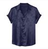 Camicia da Uomo Jacquard di Raso a Maniche Corte Stile Europeo & Americano Moda 2025