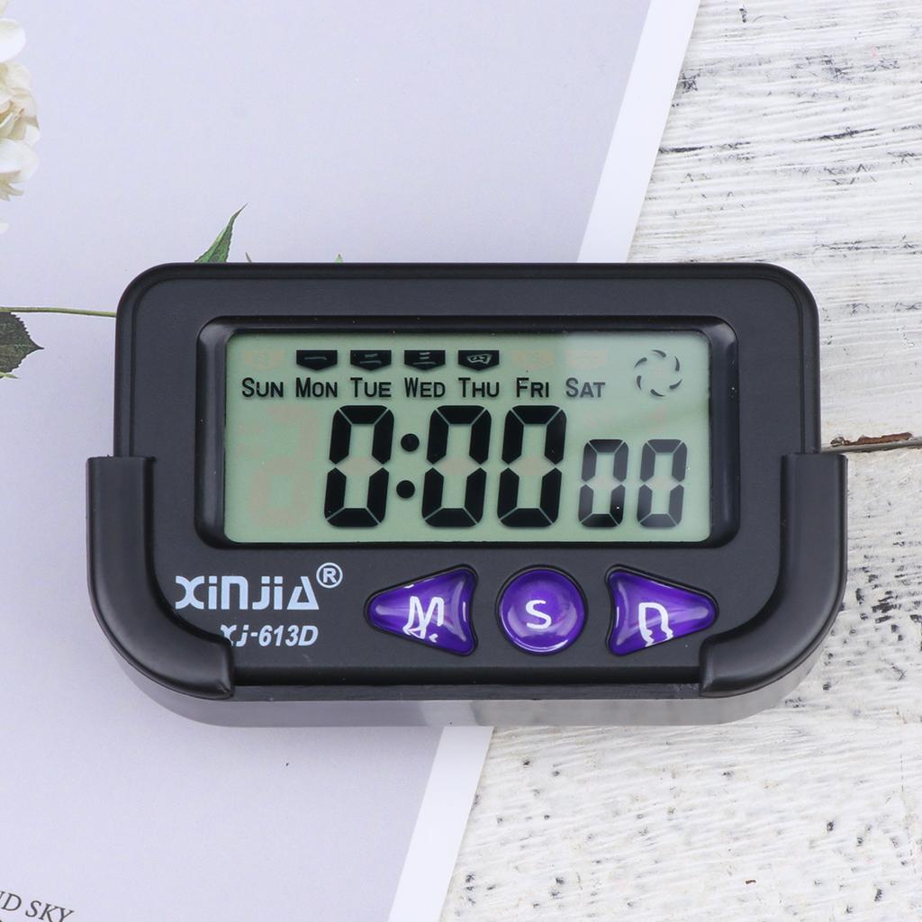 Transparent Clock Mini Electronic Digital Alarm Button Vehicle Mounted for Car Home Fashionable