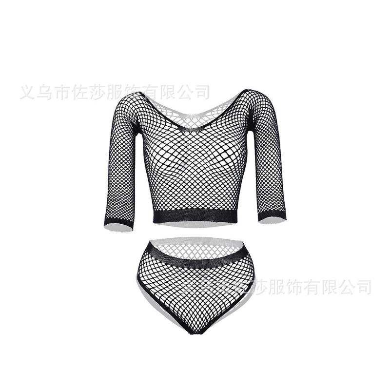 Sex underwear new sexy net hole temptation set hollow stockings mesh one-piece net socks net coat