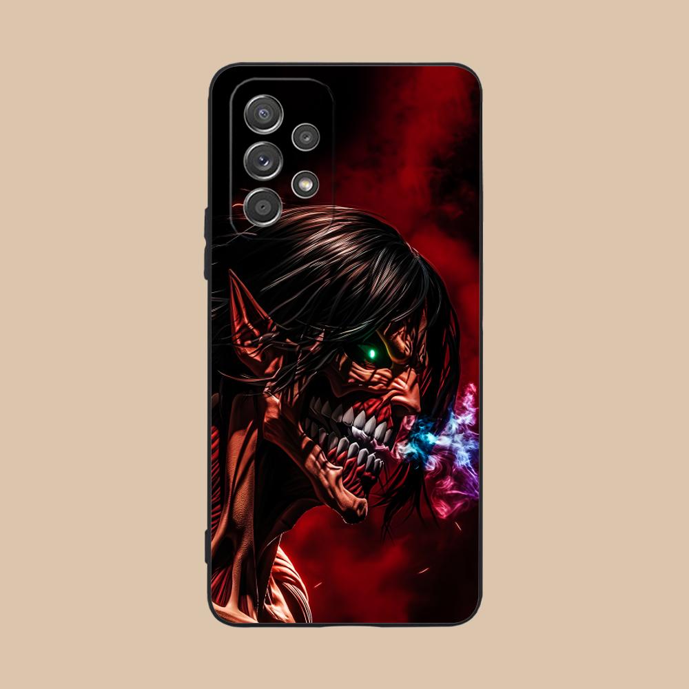 AOT Eren Mobile Cell Phone Case for Samsung Galaxy A73 72 71 70 56 55 54 53 52 36 35 34 23 16 15 5G Colour Protective Luxury
