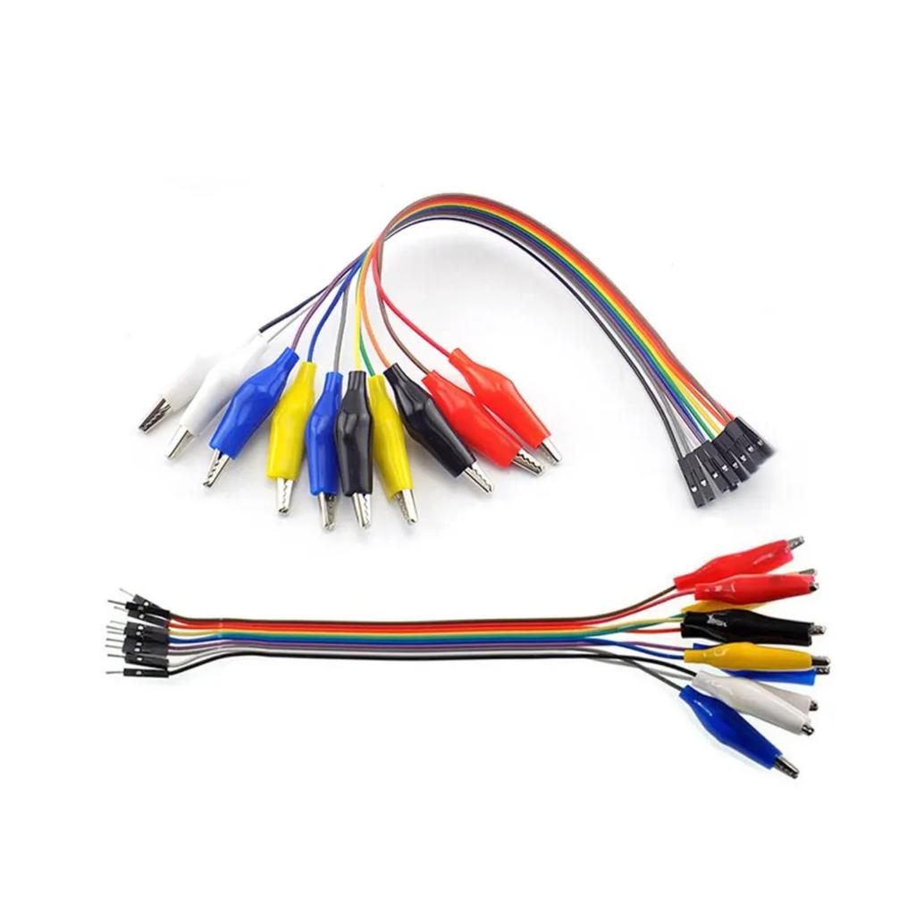10pin Double End Alligator Clips Male Female 20cm 30cm Jump Wire Test Lead Cable Line Clip - Durable and Flexible Wire Connectio