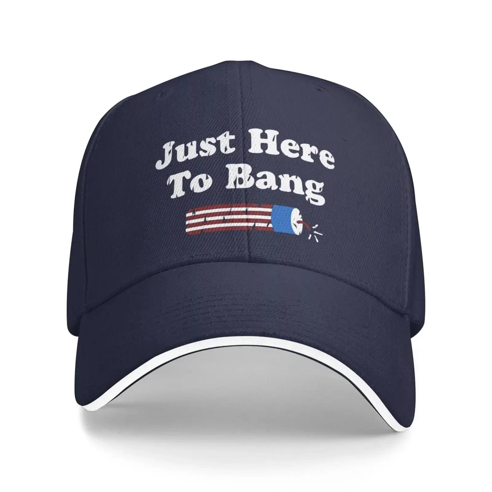 

Just Here to Bang Hat Adjustable Funny Sandwich Baseball Cap Curved Visor Unisex Women Adjustable
